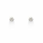 BRINCO DE PRATA SOLITÁRIO QUADRADO COM ZIRCONIA DE 3 MM CRAVEJADO