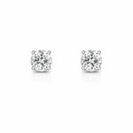 BRINCO DE PRATA SOLITÁRIO REDONDO COM ZIRCONE DE 10 MM CRAVEJADO