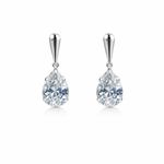 BRINCO DE PRATA TACO COM ZIRCONIA GOTA DE 10X 14 MM PENDURADA