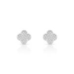 BRINCO DE PRATA TREVO PAVE 10 MM COM 58 ZIRCONES CRAVEJADOS 22286