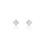 BRINCO DE PRATA TREVO PAVE 6 MM COM 32 ZIRCONES CRAVEJADOS 22283
