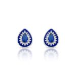 BRINCO ESMALTADO AZUL GOTA COM 34 ZIRCONES