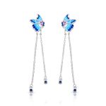 BRINCO ESMALTADO BORBOLETA COM 4 ZIRCONES
