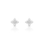 BRINCO ESMALTADO BRANCO FLOR COM 10 ZIRCONES