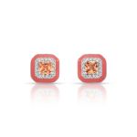 BRINCO ESMALTADO FENDI QUADRADO COM 34 ZIRCONES