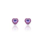 BRINCO ESMALTADO ROXO CORACAO COM 2 ZIRCONES