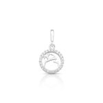 CHARM DE PRATA SIGNO PENDURADO CAPRICÓNIO COM 24 ZIRCONES CRAVEJADOS COM FURO 5.4MM DE DIÂMETRO 21658