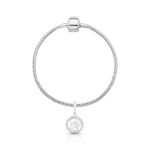 CHARM DE PRATA SIGNO PENDURADO ESCORPIÃO COM 24 ZIRCONES CRAVEJADOS COM FURO 5.4MM DE DIÂMETRO 21656
