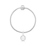 CHARM DE PRATA SIGNO PENDURADO GÊMEOS COM 24 ZIRCONES CRAVEJADOS COM FURO 5.4MM DE DIÂMETRO 21659