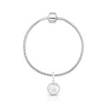 CHARM DE PRATA SIGNO PENDURADO LEÃO COM 24 ZIRCONES CRAVEJADOS COM FURO 5.4MM DE DIÂMETRO 21664