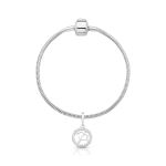 CHARM DE PRATA SIGNO PENDURADO SAGITÁRIO COM 24 ZIRCONES CRAVEJADOS COM FURO 5.4MM DE DIÂMETRO 21662