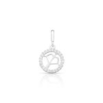 CHARM DE PRATA SIGNO PENDURADO SAGITÁRIO COM 24 ZIRCONES CRAVEJADOS COM FURO 5.4MM DE DIÂMETRO 21662