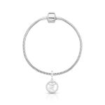 CHARM DE PRATA SIGNO PENDURADO VIRGEM COM 24 ZIRCONES CRAVEJADOS COM FURO 5.4MM DE DIÂMETRO 21652