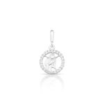 CHARM DE PRATA SIGNO PENDURADO VIRGEM COM 24 ZIRCONES CRAVEJADOS COM FURO 5.4MM DE DIÂMETRO 21652