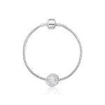 CHARM DE PRATA SIGNO REDONDO CÂNCER COM 56 ZIRCONES CRAVEJADOS COM FURO 4.0MM DE DIÂMETRO 21671