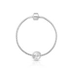 CHARM DE PRATA SIGNO REDONDO CAPRICÓNIO COM 56 ZIRCONES CRAVEJADOS COM FURO 4.0MM DE DIÂMETRO 21674
