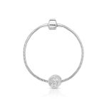 CHARM DE PRATA SIGNO REDONDO LIBRA COM 56 ZIRCONES CRAVEJADOS COM FURO 4.0MM DE DIÂMETRO 21667