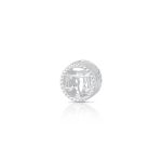 CHARM DE PRATA SIGNO REDONDO LIBRA COM 56 ZIRCONES CRAVEJADOS COM FURO 4.0MM DE DIÂMETRO 21667