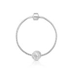 CHARM DE PRATA SIGNO REDONDO PEIXES COM 56 ZIRCONES CRAVEJADOS COM FURO 4.0MM DE DIÂMETRO 21675