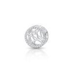 CHARM DE PRATA SIGNO REDONDO SAGITÁRIO COM 56 ZIRCONES CRAVEJADOS COM FURO 4.0MM DE DIÂMETRO 21676