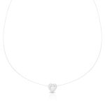 COLAR DE NYLON PONTO DE LUZ CORAÇÃO COM 18 ZIRCONES CRAVEJADOS E PEDRA PRINCIPAL 5 MM 19548