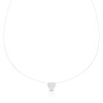 COLAR DE NYLON PONTO DE LUZ CORAÇÃO COM 32 ZIRCONES CRAVEJADOS 18923