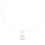 COLAR DE NYLON PONTO DE LUZ PATINHA VAZADA COM 58 ZIRCONES  CRAVEJADOS 18919