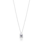 COLAR DE PRATA 42cm + 5cm DE EXTENSOR OLHO GRE CADEADO COM 18 ZIRCONES CRAVEJADOS 22267