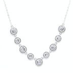 COLAR DE PRATA CRISTAL COM 219 PEDRAS CRAVEJADAS COM 40 CM + 5 CM DE EXTENSOR