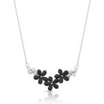 COLAR DE PRATA CRISTAL FLORES 23 ZIRCONES