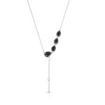 COLAR DE PRATA CRISTAL GOTAS 57 PEDRAS