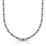 COLAR DE PRATA DELUXE 424 ZIRCONES MIX