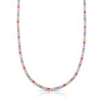 COLAR DE PRATA DELUXE RIVIEIRA 42cm + 5cm DE EXTENSOR COM 150 ZIRCONES QUADRADAS DE 2 MM 22029