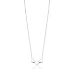 COLAR DE PRATA LISO 42cm + 5cm DE EXTENSOR 3 CORAÇÕES 22095