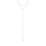 COLAR DE PRATA LISO 42cm + 5cm DE EXTENSOR CORRENTE ESCAMA DE PEIXE PENDENTE 15 CM COM 10 CÍCRCULOS PENDURADOS 22090
