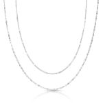 COLAR DE PRATA LISO 42cm + 5cm DE EXTENSOR DUPLO 22096