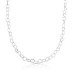 COLAR DE PRATA LISO CORAÇÃO 42CM DE COMPRIMENTO + 5CM DE EXTENSOR 21303