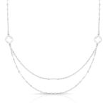 COLAR DE PRATA LISO FIO DUPLO 42CM DE COMPRIMENTO + 5CM DE EXTENSOR 20795