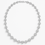 COLAR DE PRATA PAVE CORACOES COM 40 CM