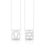 ESCAPULARIO DE PRATA RELIGIOSO 65 CM JUDAICO 54 ZIRCONES CRAVEJADOS 20662