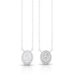 ESCAPULARIO DE PRATA RELIGIOSO 65 CM NSRA CARMO E SAGRADO CORAÇÃO 48 ZIRCONES CRAVEJADOS 20638