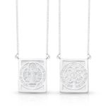ESCAPULARIO DE PRATA RELIGIOSO 65 CM SÃO BENTO 21407