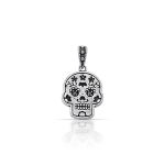 PINGENTE DE PRATA BALI CAVEIRA 1 ZIRCONE CRAVEJADO 21097