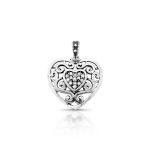 PINGENTE DE PRATA BALI CORAÇÃO COM 14 ZIRCONES CRAVEJADOS 21344