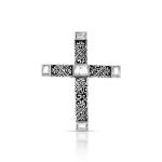 PINGENTE DE PRATA BALI CRUZ COM  6 ZIRCONES CRAVEJADOS 21335