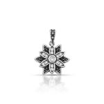 PINGENTE DE PRATA BALI FLOR COM 13 ZIRCONES CRAVEJADOS 21053