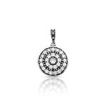 PINGENTE DE PRATA BALI REDONDO COM 27 ZIRCONES CRAVEJADOS 21043