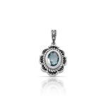 PINGENTE DE PRATA BALI SOLITÁRIO COM CRISTAL 6 X 8 MM 21085