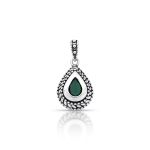 PINGENTE DE PRATA BALI SOLITÁRIO COM CRISTAL 6 X 8 MM 21088