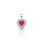PINGENTE DE PRATA CRISTAL CORAÇÃO COM 49 ZIRCONES CRAVEJADOS E PEDRA PRINCIPAL DE 6 X 6 MM 22175